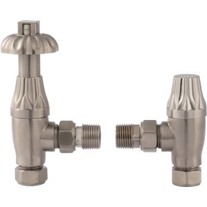 Bayswater Satin Nickel Angled Thermostatic Radiator Valves