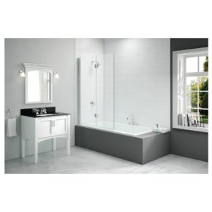 Merlyn 1100x1500mm 2-Panel Folding Hinged Bath Screen