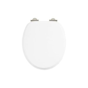 Burlington Soft Close Toilet Seat with Chrome Hinges Matt White