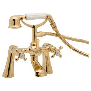 Deva Tudor Pillar Mounted Bath Shower Mixer Gold