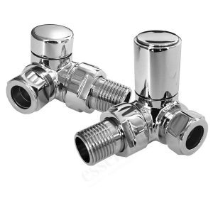 Essential Corner Radiator Valves 15mm Chrome