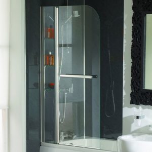 Essential Cascade Curved Bath Screen 800x1400mm