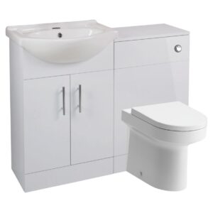 Iona Woodford 650mm Basin & WC Unit Pack White