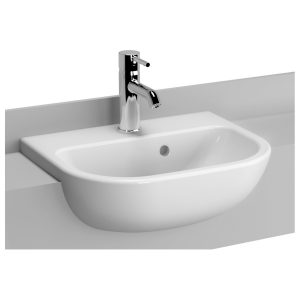 Vitra S20 Semi Recessed Basin 45cm 1 Taphole Short Projection